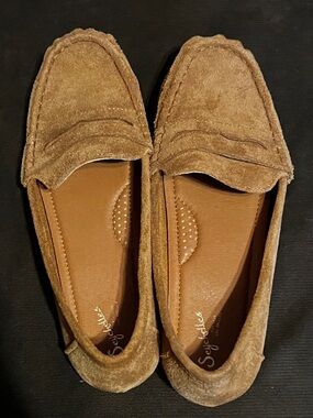 Seychelles Chestnut Suede Slip-On Loafers